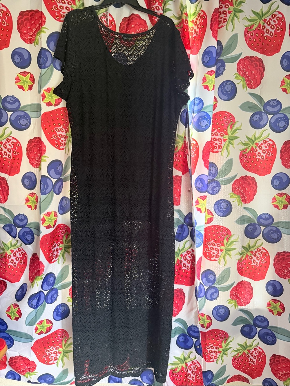 Black Crochet Maxi Dress - Women